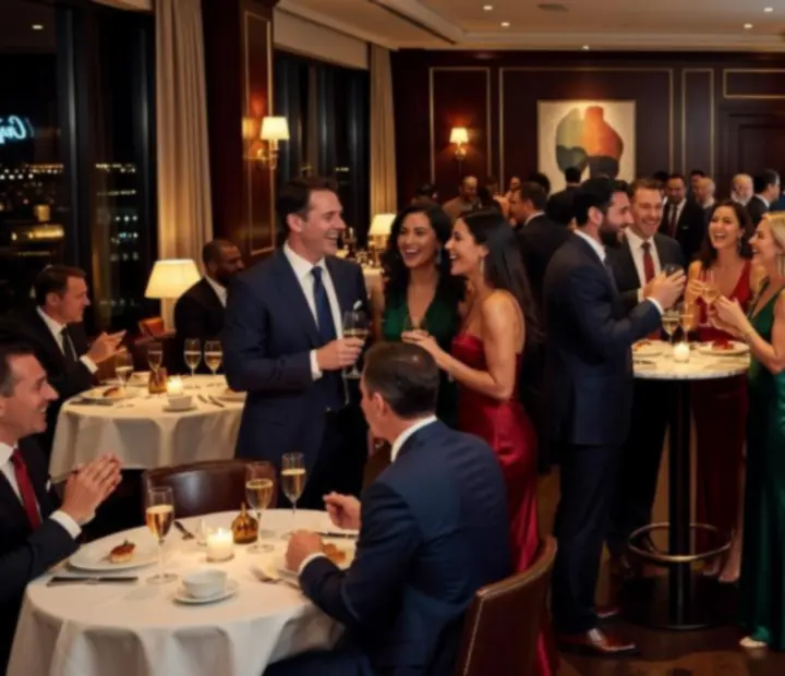 Kompozycja zdjęć z eleganckich wydarzeń kulinarnych w restauracji Vel Krago